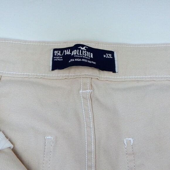 Hollister Ultra High-Rise Dad Cargo Pants White Size W32L 15L/14L Off-White - Picture 4 of 10
